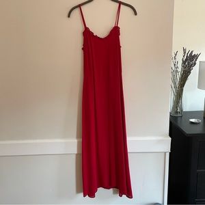CHERRY RED MIDI REFORMATION DRESS